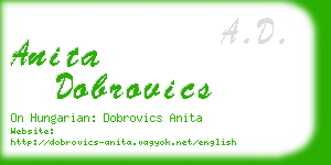 anita dobrovics business card
